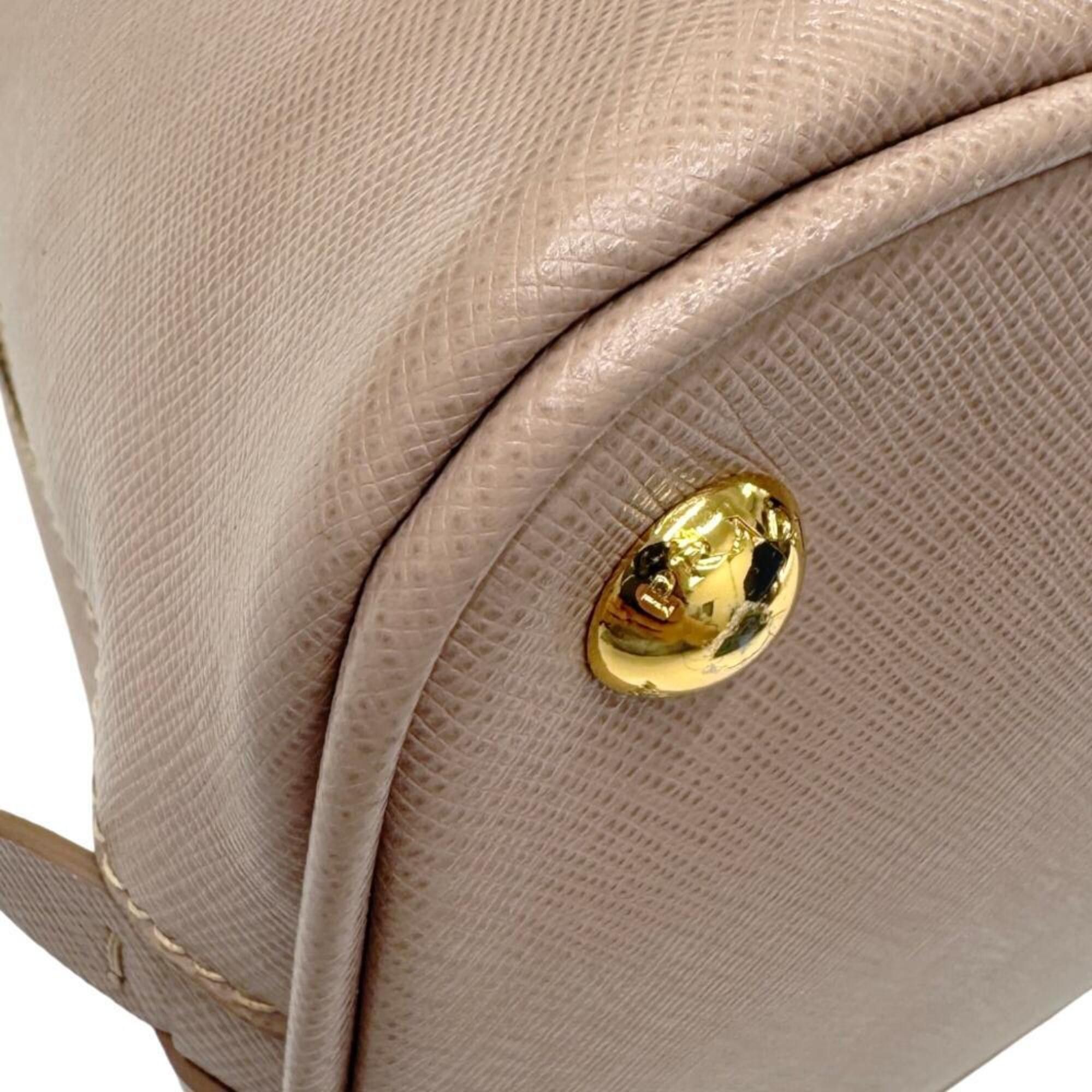 Prada PRADA Saffiano Promenade Small Shoulder Bag 1BA002 Leather Handbag Pink Beige Women's Size ONE SIZE - 8 Thumbnail