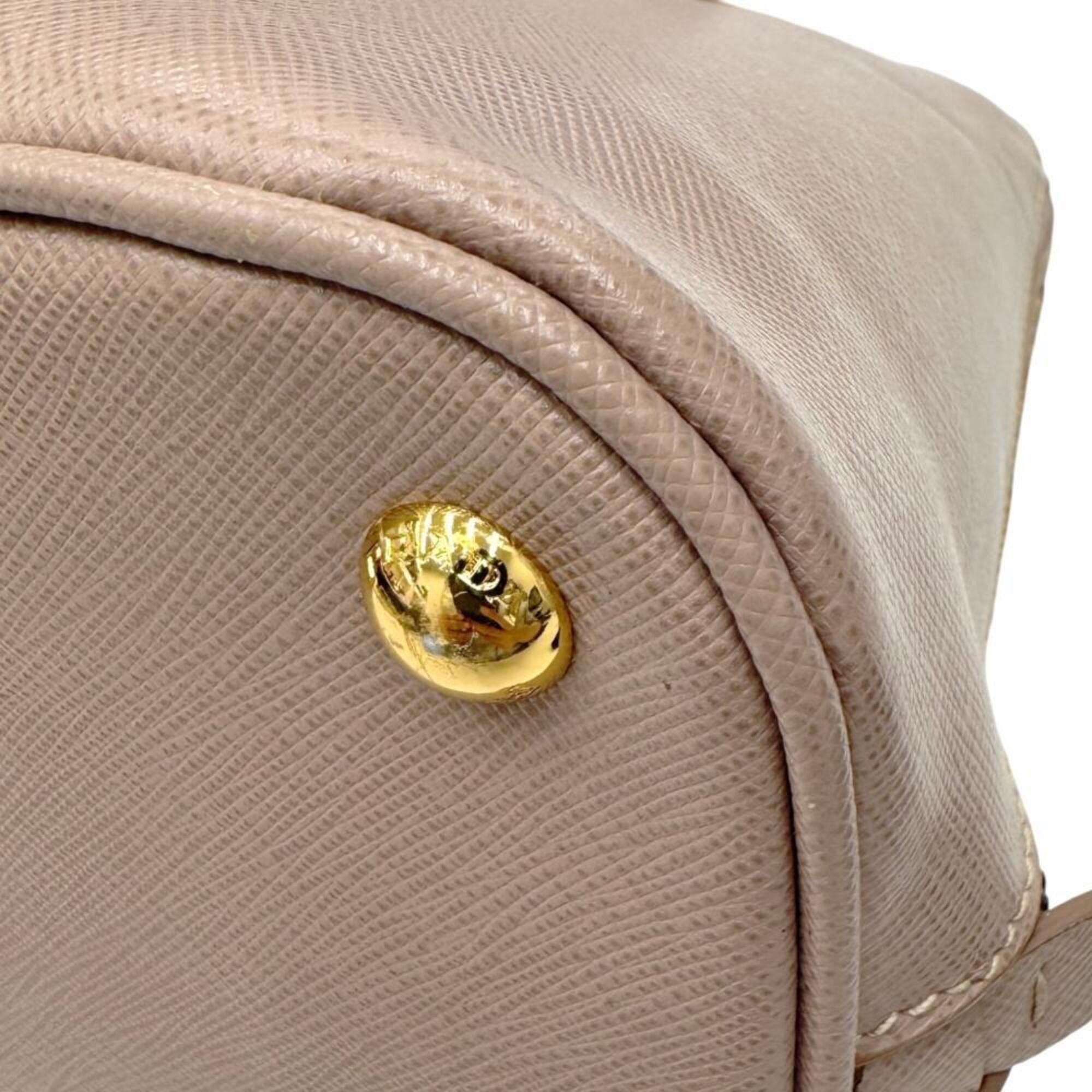 Prada PRADA Saffiano Promenade Small Shoulder Bag 1BA002 Leather Handbag Pink Beige Women's Size ONE SIZE - 9 Thumbnail