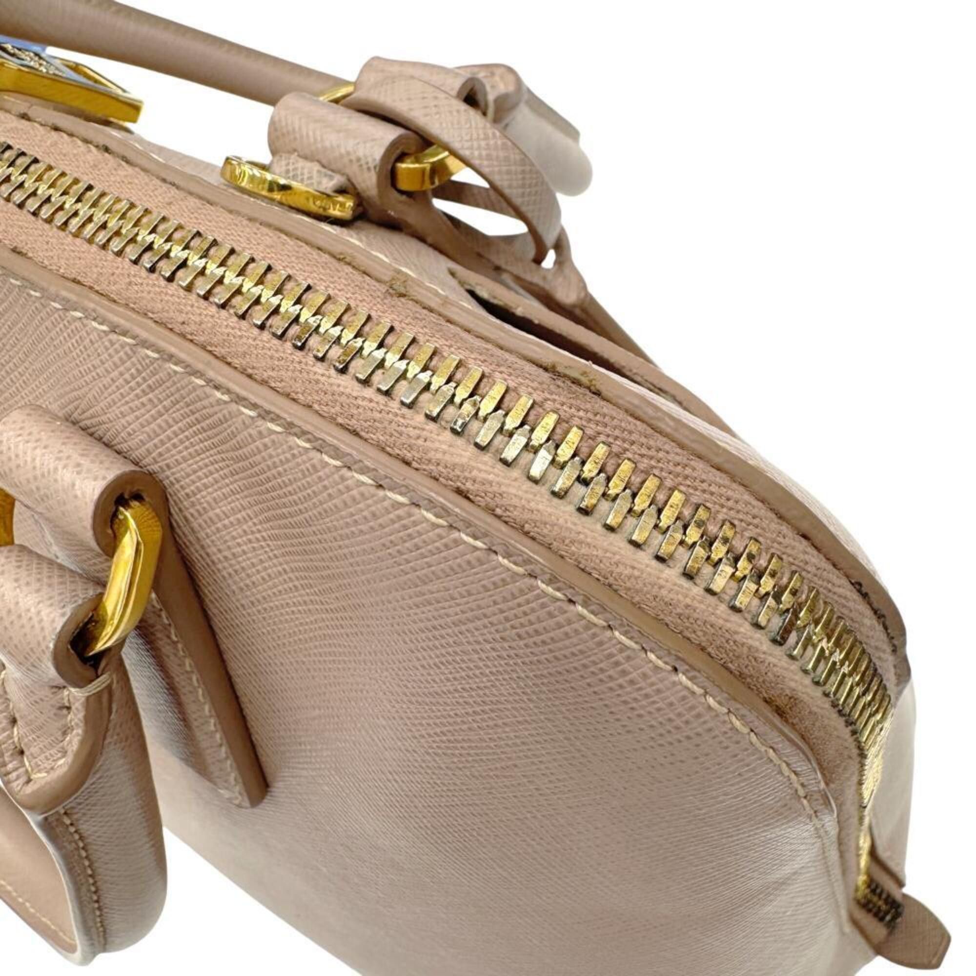 Prada PRADA Saffiano Promenade Small Shoulder Bag 1BA002 Leather Handbag Pink Beige Women's Size ONE SIZE - 15 Thumbnail
