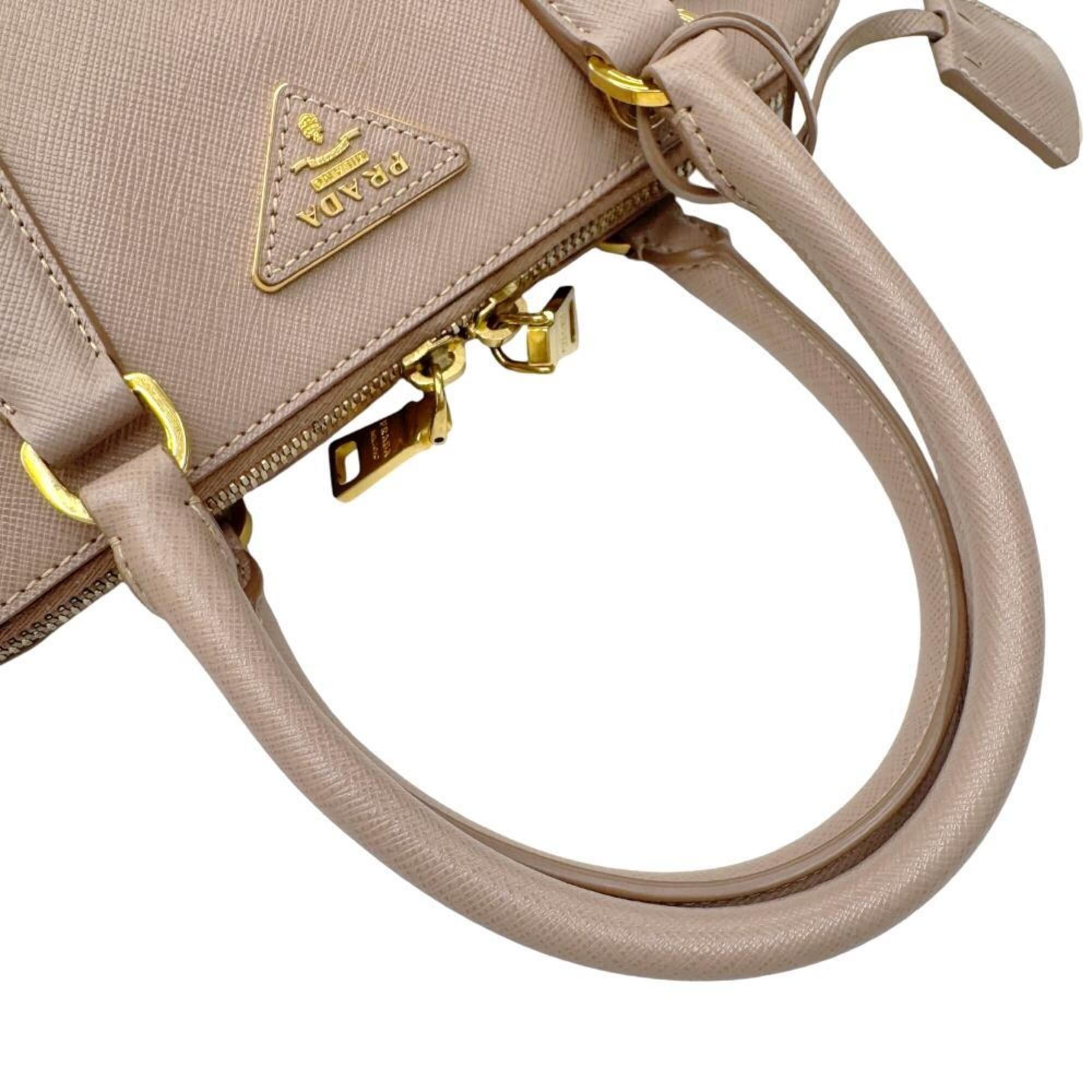 Prada PRADA Saffiano Promenade Small Shoulder Bag 1BA002 Leather Handbag Pink Beige Women's Size ONE SIZE - 10 Thumbnail