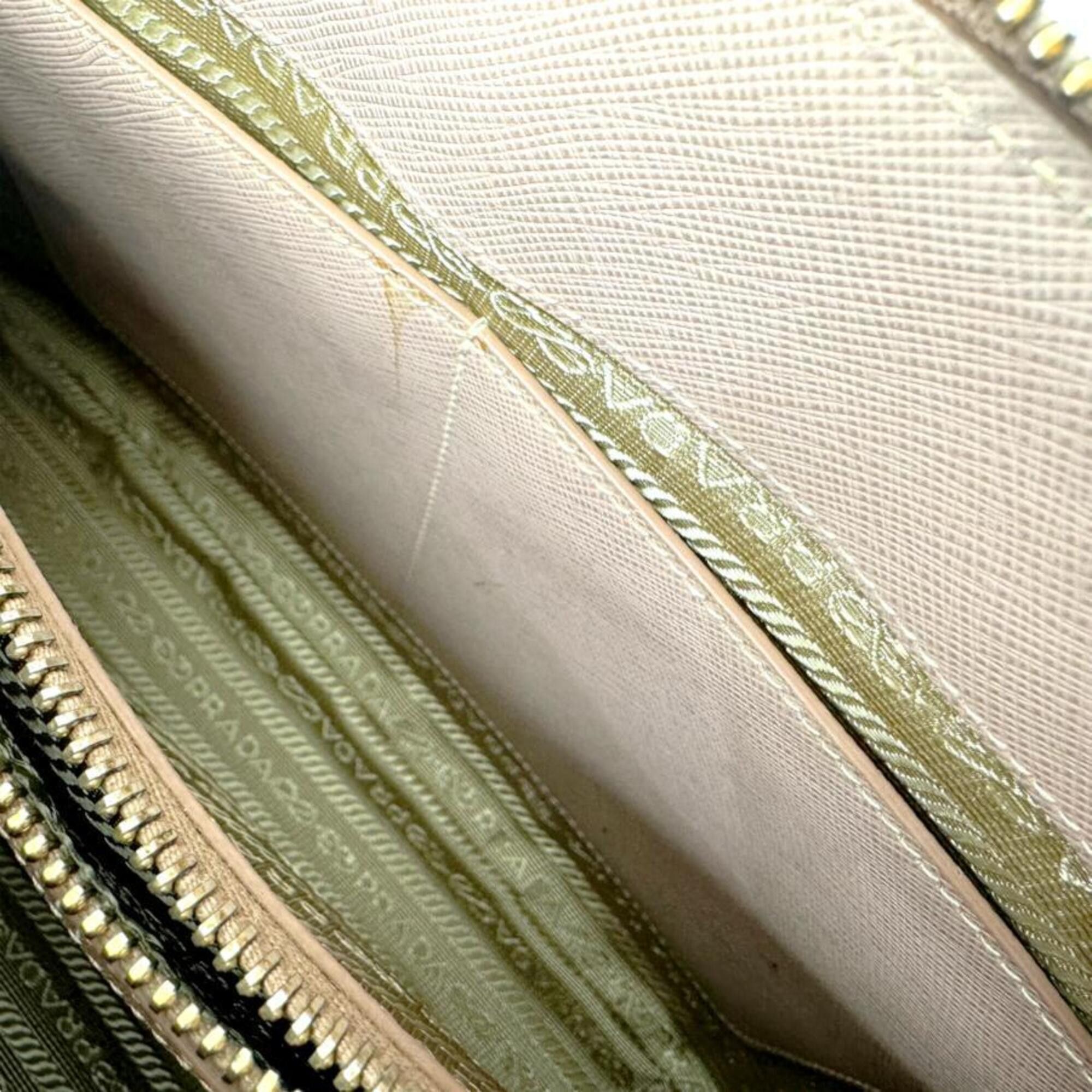 Prada PRADA Saffiano Promenade Small Shoulder Bag 1BA002 Leather Handbag Pink Beige Women's Size ONE SIZE - 17 Thumbnail