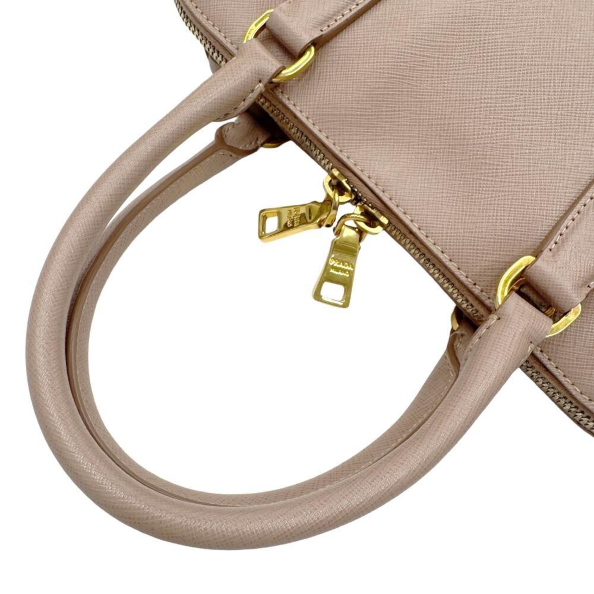 Prada PRADA Saffiano Promenade Small Shoulder Bag 1BA002 Leather Handbag Pink Beige Women's Size ONE SIZE - 11 Thumbnail