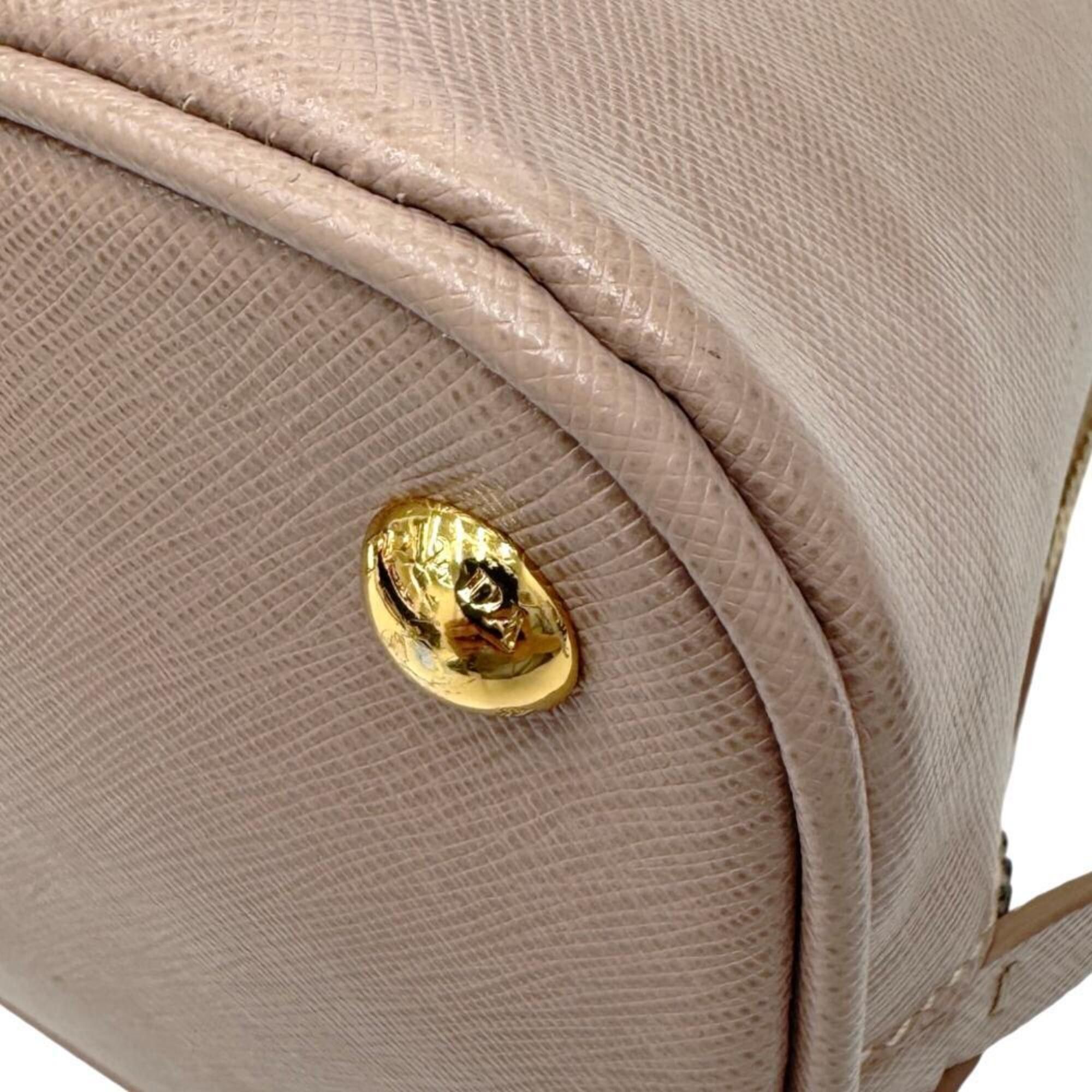 Prada PRADA Saffiano Promenade Small Shoulder Bag 1BA002 Leather Handbag Pink Beige Women's Size ONE SIZE - 7 Thumbnail