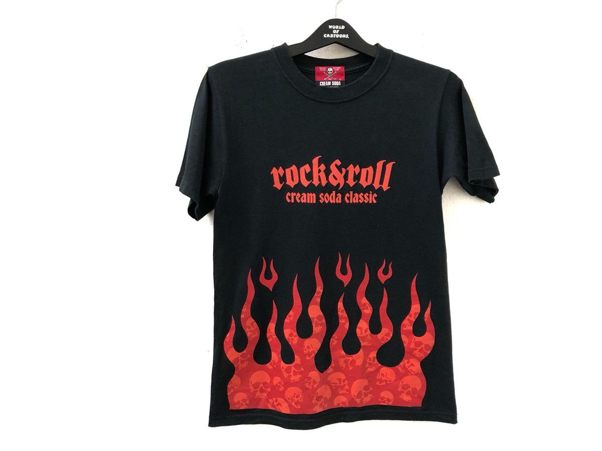 Vintage Vintage Cream Soda Rock & Roll Flame 🔥 Skull 💀 Size US S / EU 44-46 / 1 - 1 Thumbnail