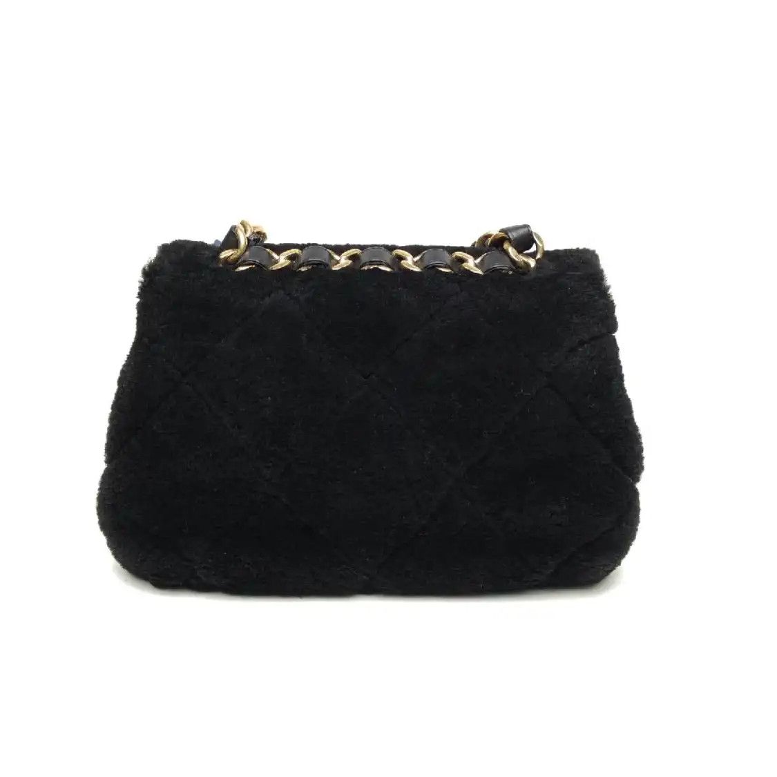 Chanel CHANEL Small black woolen crossbody bag gold hardware Size ONE SIZE - 3 Thumbnail