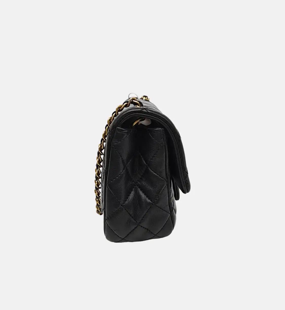 Chanel CHANEL CLASSIC FLAP mini black sheepskin quilted flap bag chain bag shoulder han Size ONE SIZE - 4 Thumbnail