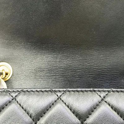 Chanel CHANEL CLASSIC FLAP mini black sheepskin quilted flap bag chain bag shoulder han Size ONE SIZE - 8 Thumbnail