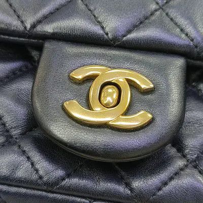 Chanel CHANEL CLASSIC FLAP mini black sheepskin quilted flap bag chain bag shoulder han Size ONE SIZE - 10 Thumbnail