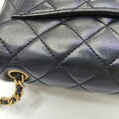 Chanel CHANEL CLASSIC FLAP mini black sheepskin quilted flap bag chain bag shoulder han Size ONE SIZE - 11 Thumbnail