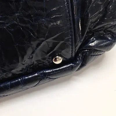 Chanel CHANEL tote bag navy blue cowhide leather quilted shoulder bag handbag silver ha Size ONE SIZE - 16 Thumbnail