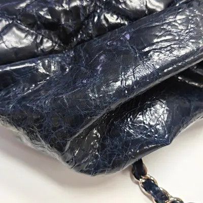 Chanel CHANEL tote bag navy blue cowhide leather quilted shoulder bag handbag silver ha Size ONE SIZE - 10 Thumbnail
