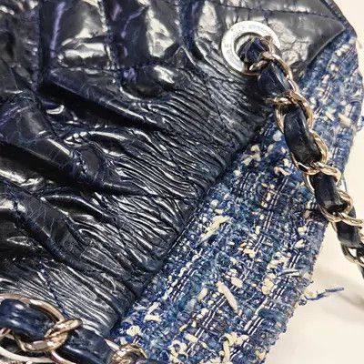 Chanel CHANEL tote bag navy blue cowhide leather quilted shoulder bag handbag silver ha Size ONE SIZE - 8 Thumbnail
