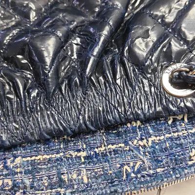 Chanel CHANEL tote bag navy blue cowhide leather quilted shoulder bag handbag silver ha Size ONE SIZE - 12 Thumbnail