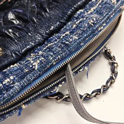 Chanel CHANEL tote bag navy blue cowhide leather quilted shoulder bag handbag silver ha Size ONE SIZE - 17 Thumbnail