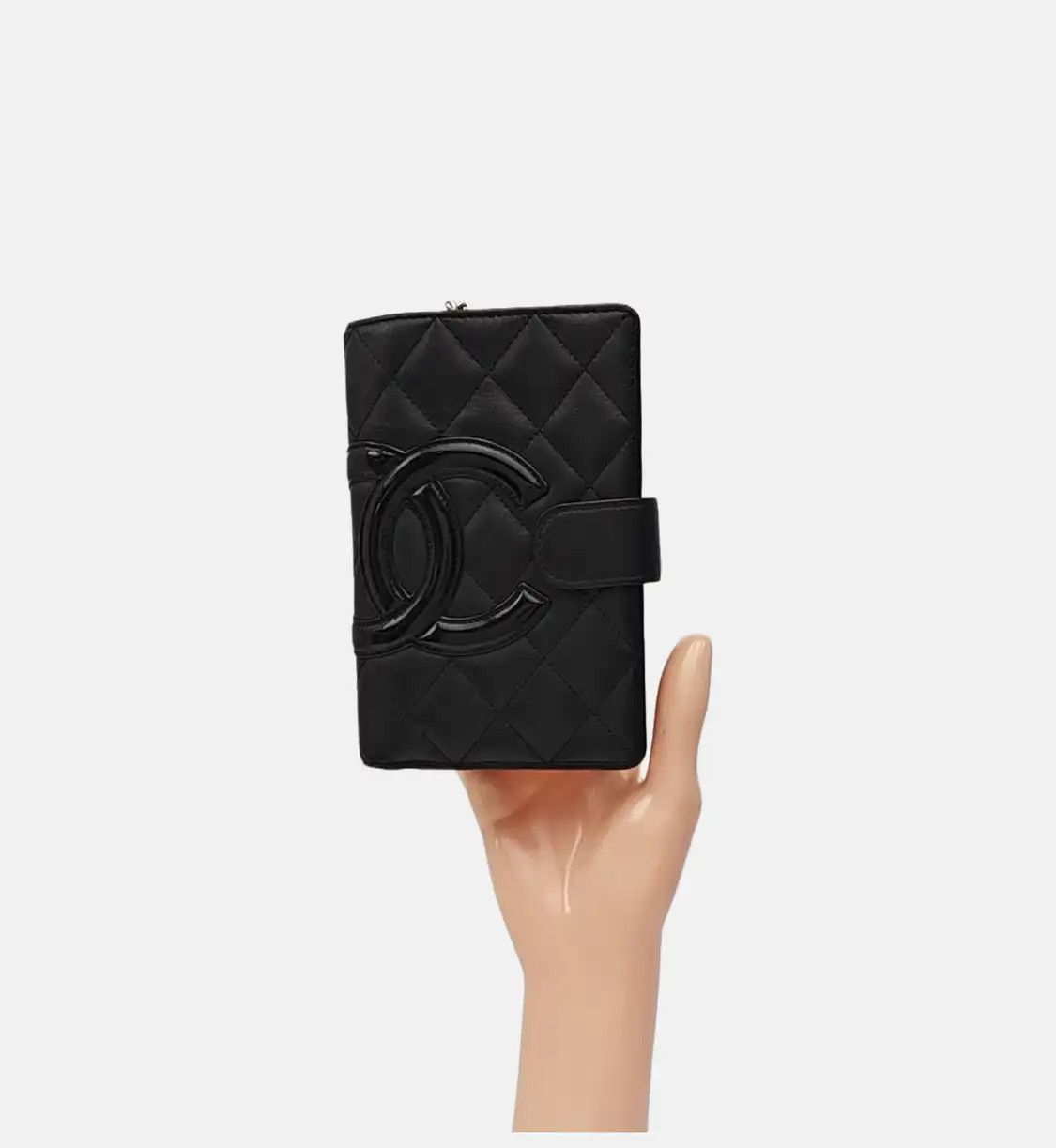 Chanel CHANEL CAMBON black cowhide leather quilted wallet silver hardware 17 Size ONE SIZE - 2 Thumbnail
