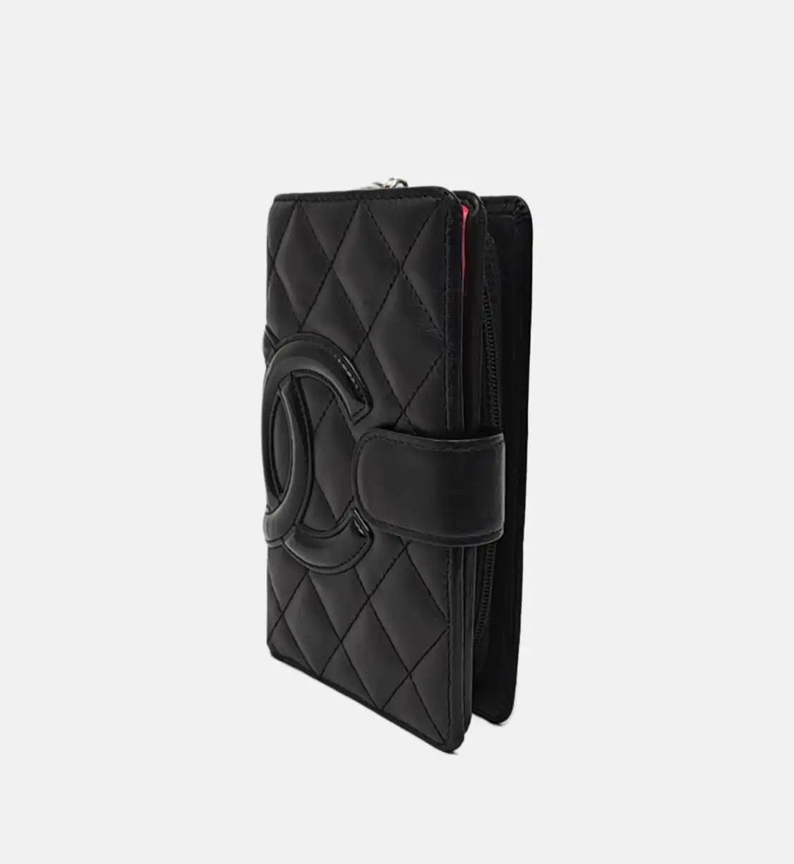 Chanel CHANEL CAMBON black cowhide leather quilted wallet silver hardware 17 Size ONE SIZE - 3 Thumbnail