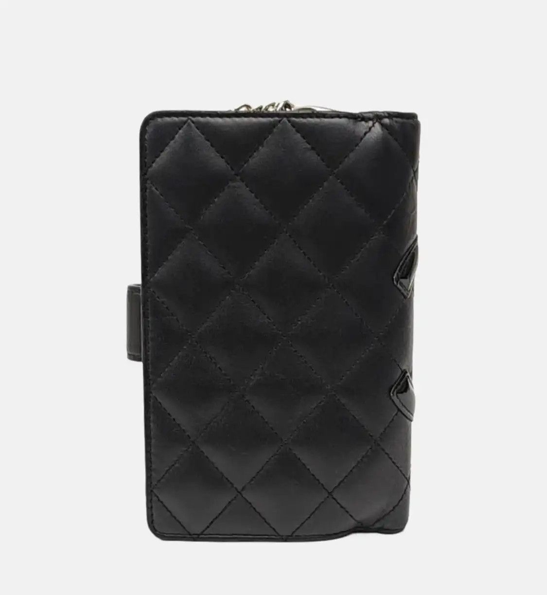 Chanel CHANEL CAMBON black cowhide leather quilted wallet silver hardware 17 Size ONE SIZE - 5 Thumbnail