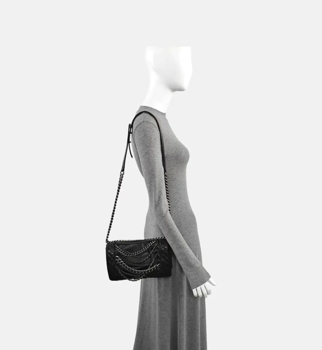 Chanel CHANEL BOY CHANEL Medium black cowhide leather shoulder bag crossbody bag silver Size ONE SIZE - 2 Thumbnail