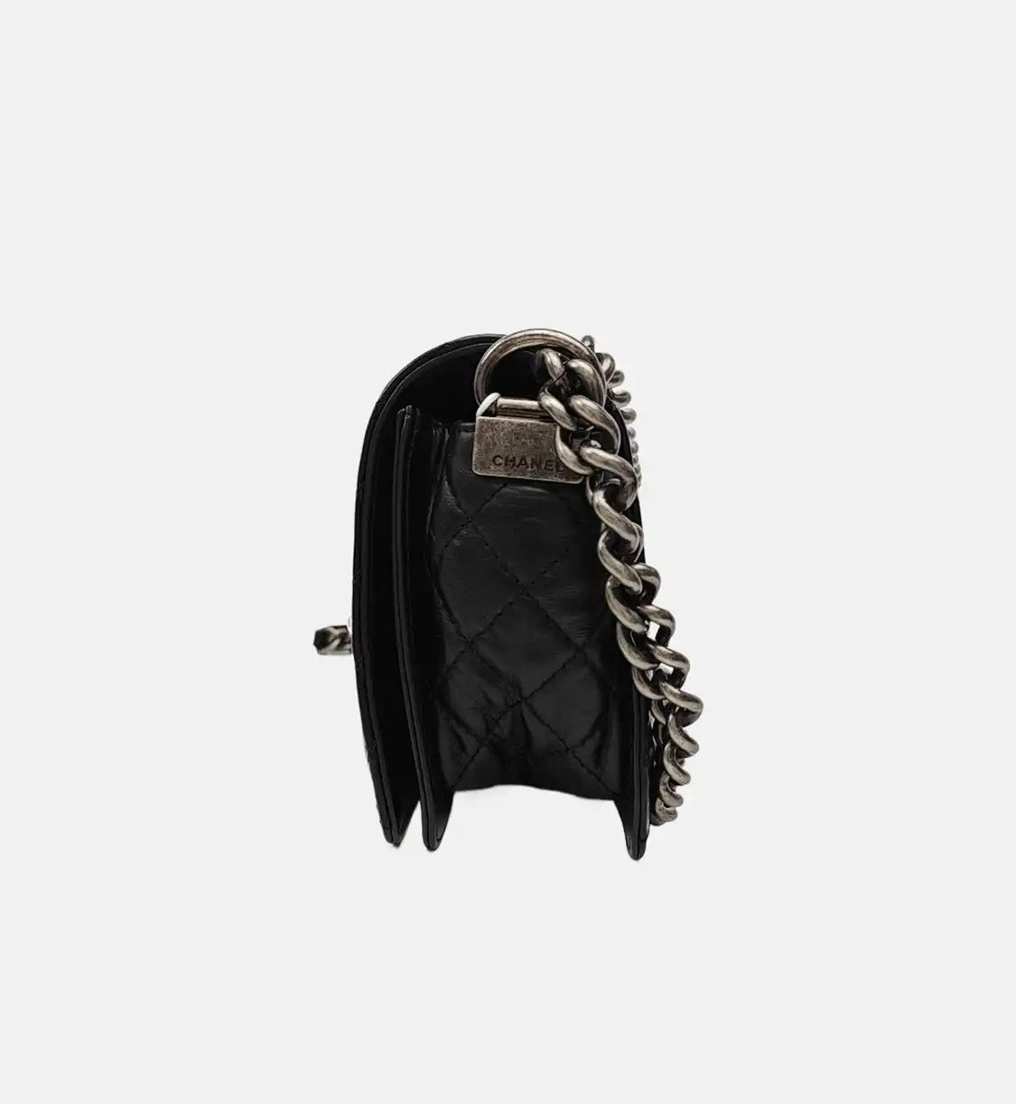Chanel CHANEL BOY CHANEL Medium black cowhide leather shoulder bag crossbody bag silver Size ONE SIZE - 3 Thumbnail