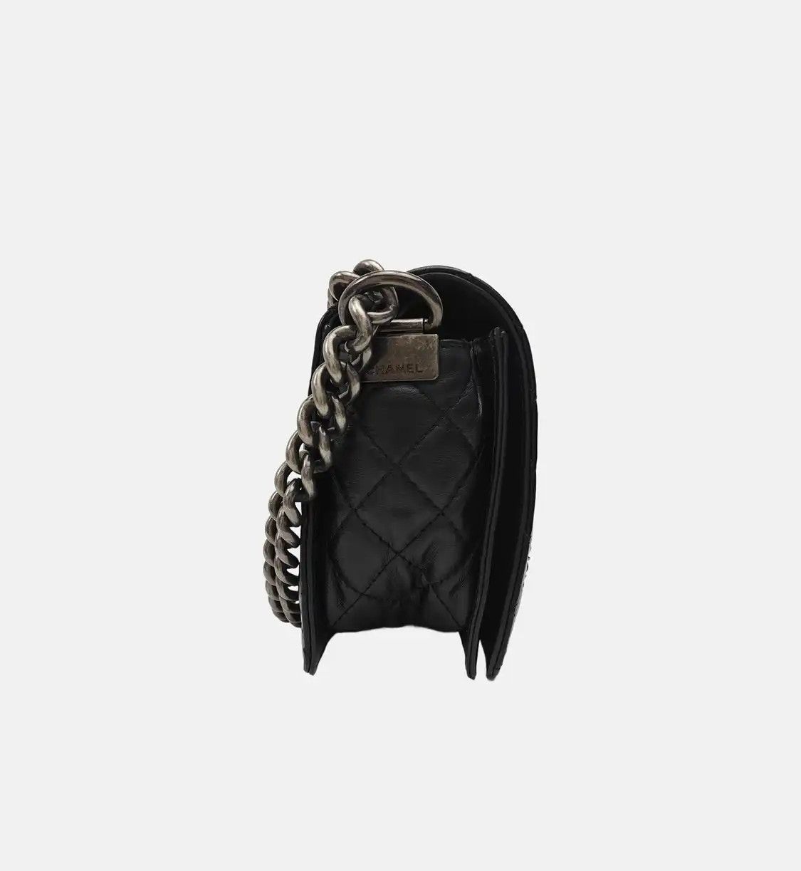 Chanel CHANEL BOY CHANEL Medium black cowhide leather shoulder bag crossbody bag silver Size ONE SIZE - 4 Thumbnail