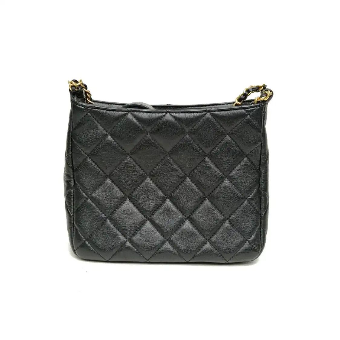 Chanel CHANEL black cowhide leather crossbody bag gold hardware detachable strap Size ONE SIZE - 3 Thumbnail