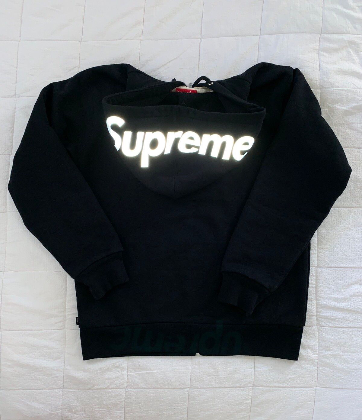 Supreme Supreme 3M Reflective Logo Thermal Zip-Up Jacket (Black) | Grailed