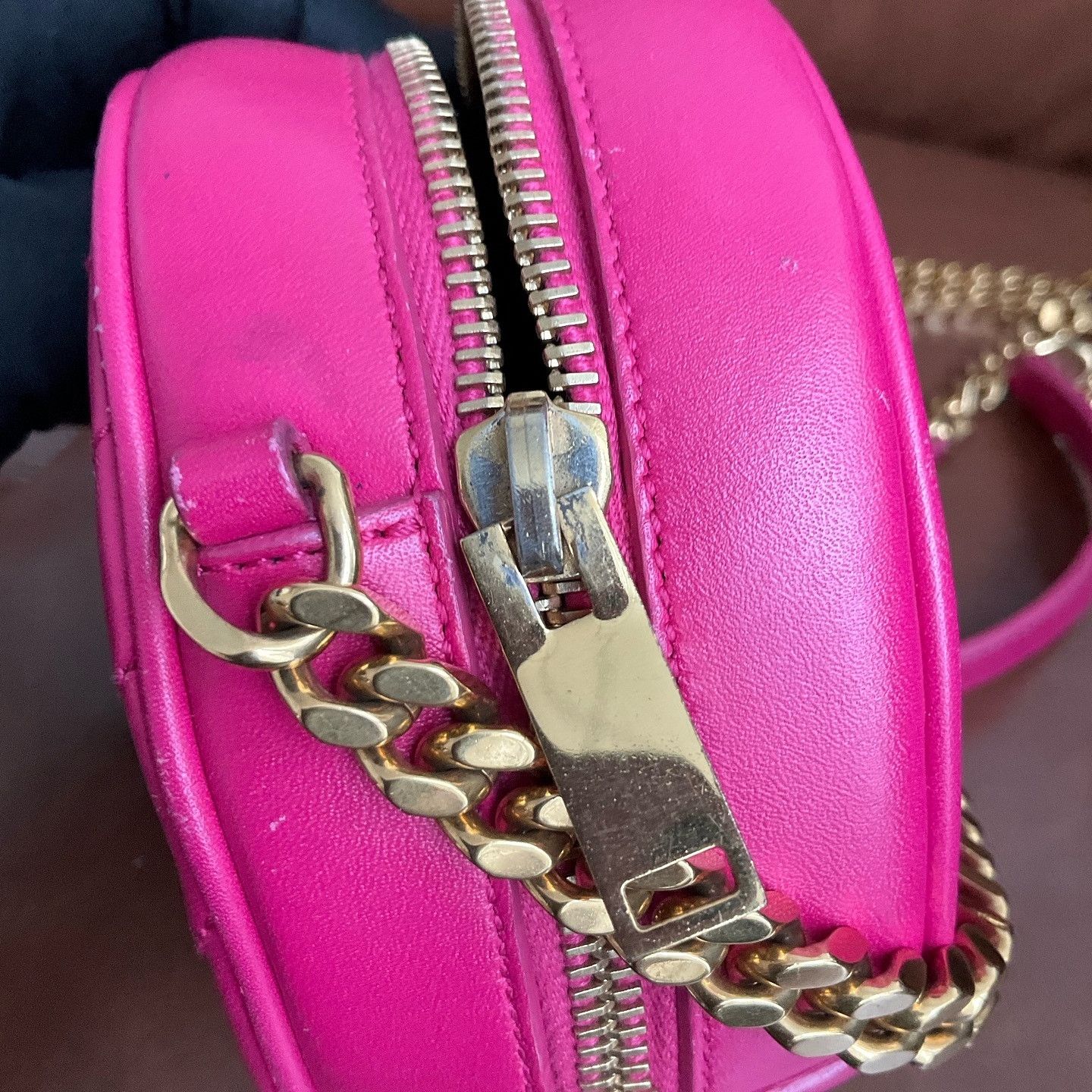 Saint Laurent Paris Saint Laurent Pink Chevron Round Camera Bag Size ONE SIZE - 5 Thumbnail