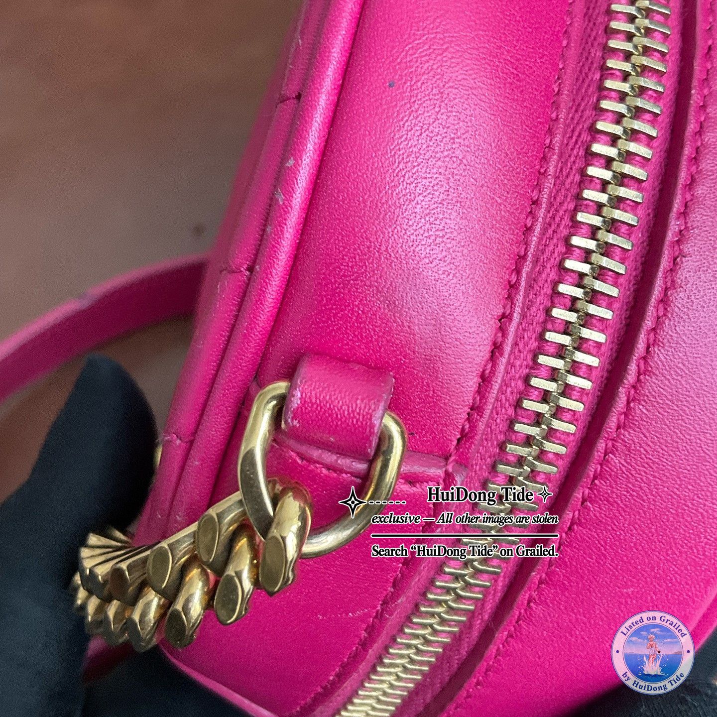 Saint Laurent Paris Saint Laurent Pink Chevron Round Camera Bag Size ONE SIZE - 7 Thumbnail