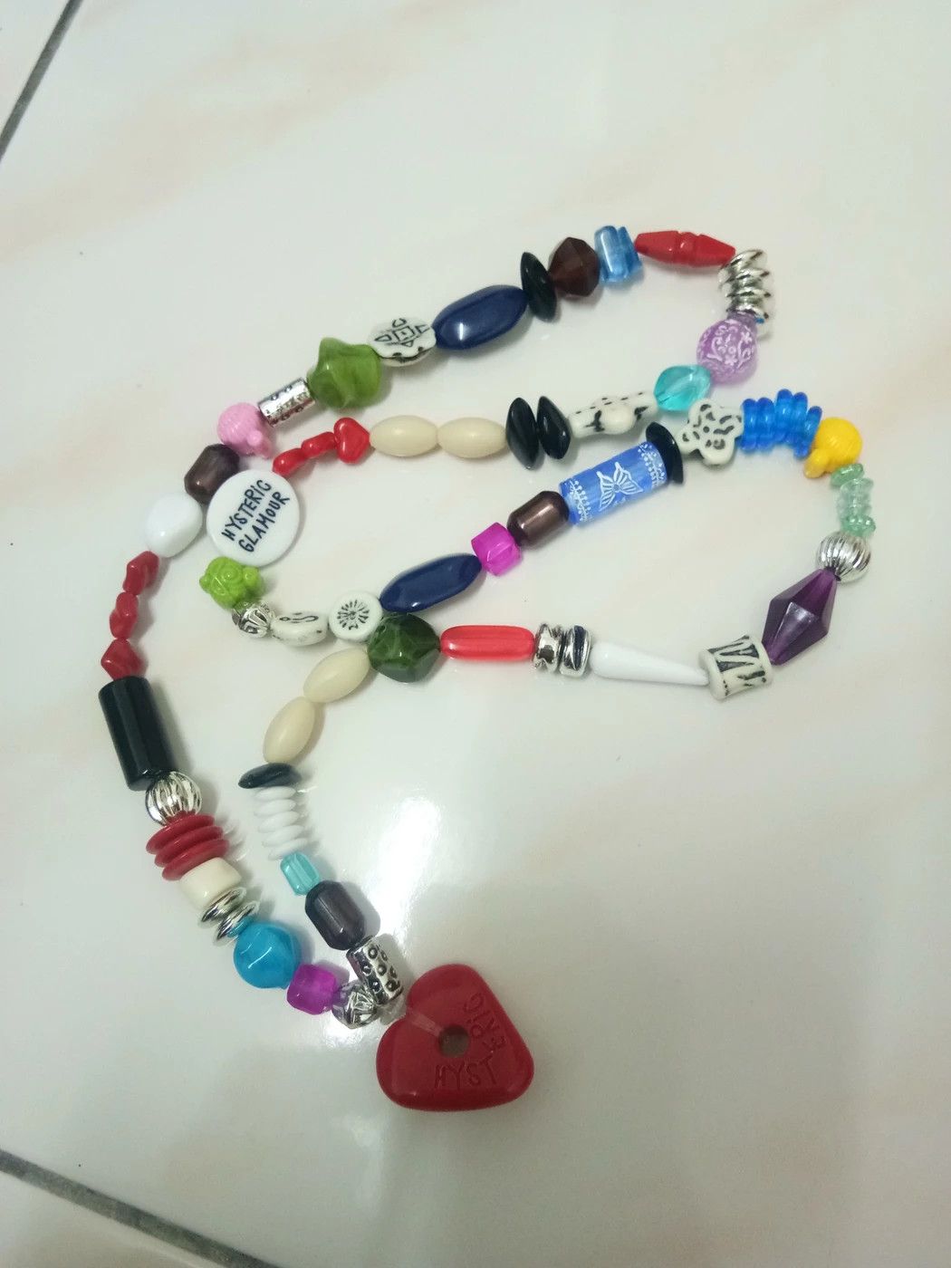 Hysteric Glamour × Japanese Brand Rare Hysteric Glamour beaded heart Necklace Size ONE SIZE - 3 Thumbnail