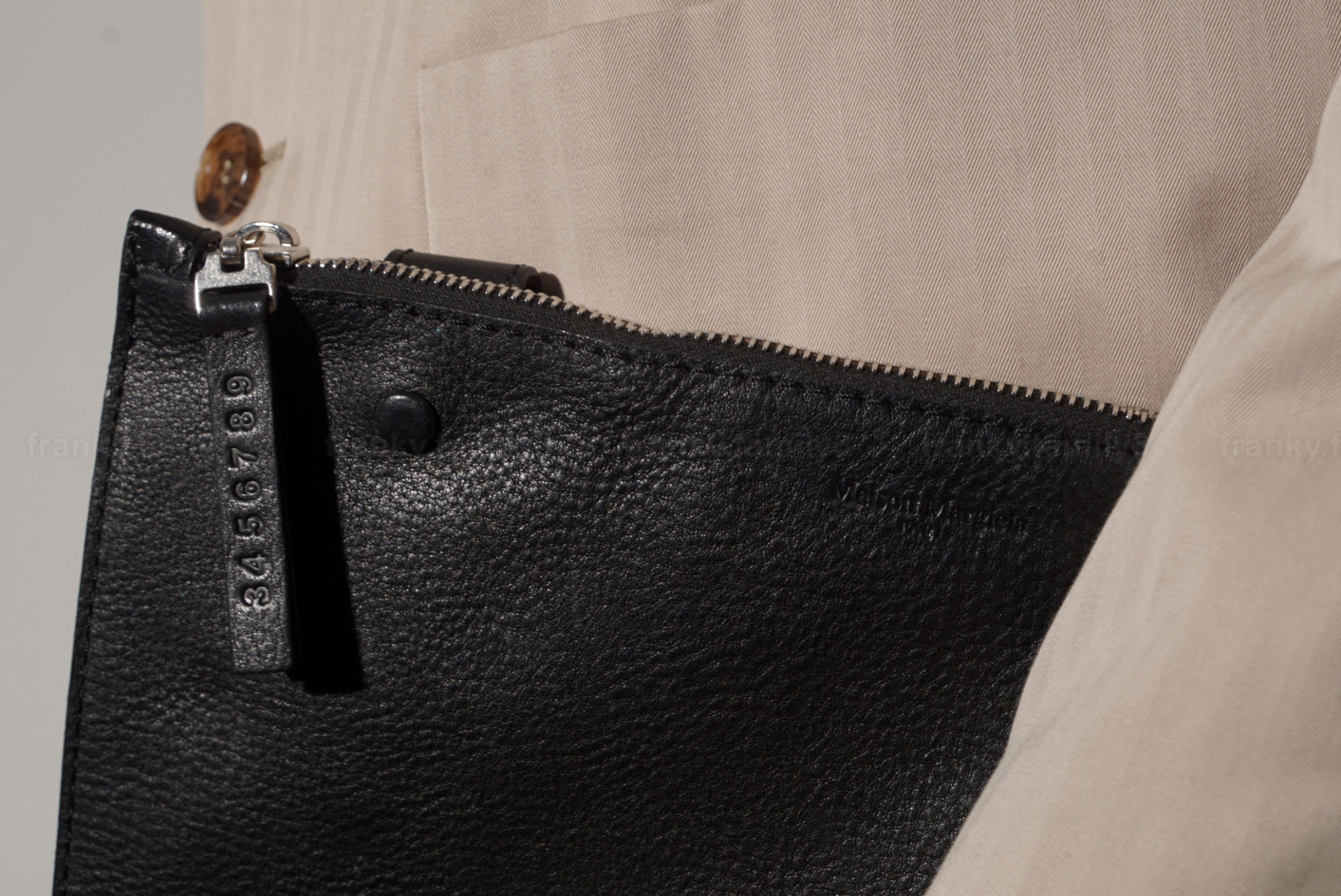 Maison Martin Margiela Bag leather black punch pochette Menswear