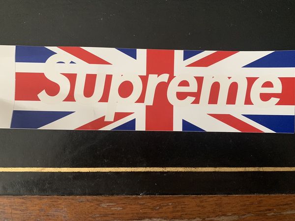 Supreme union jack outlet box logo sticker