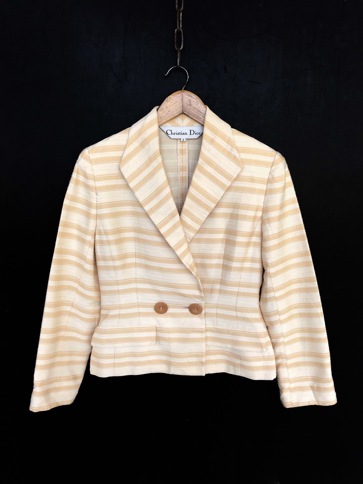 Christian Dior Monsieur Classic Christian Dior Striped Cropped Jacket Size US XS / EU 42 / 0 - 1 Thumbnail