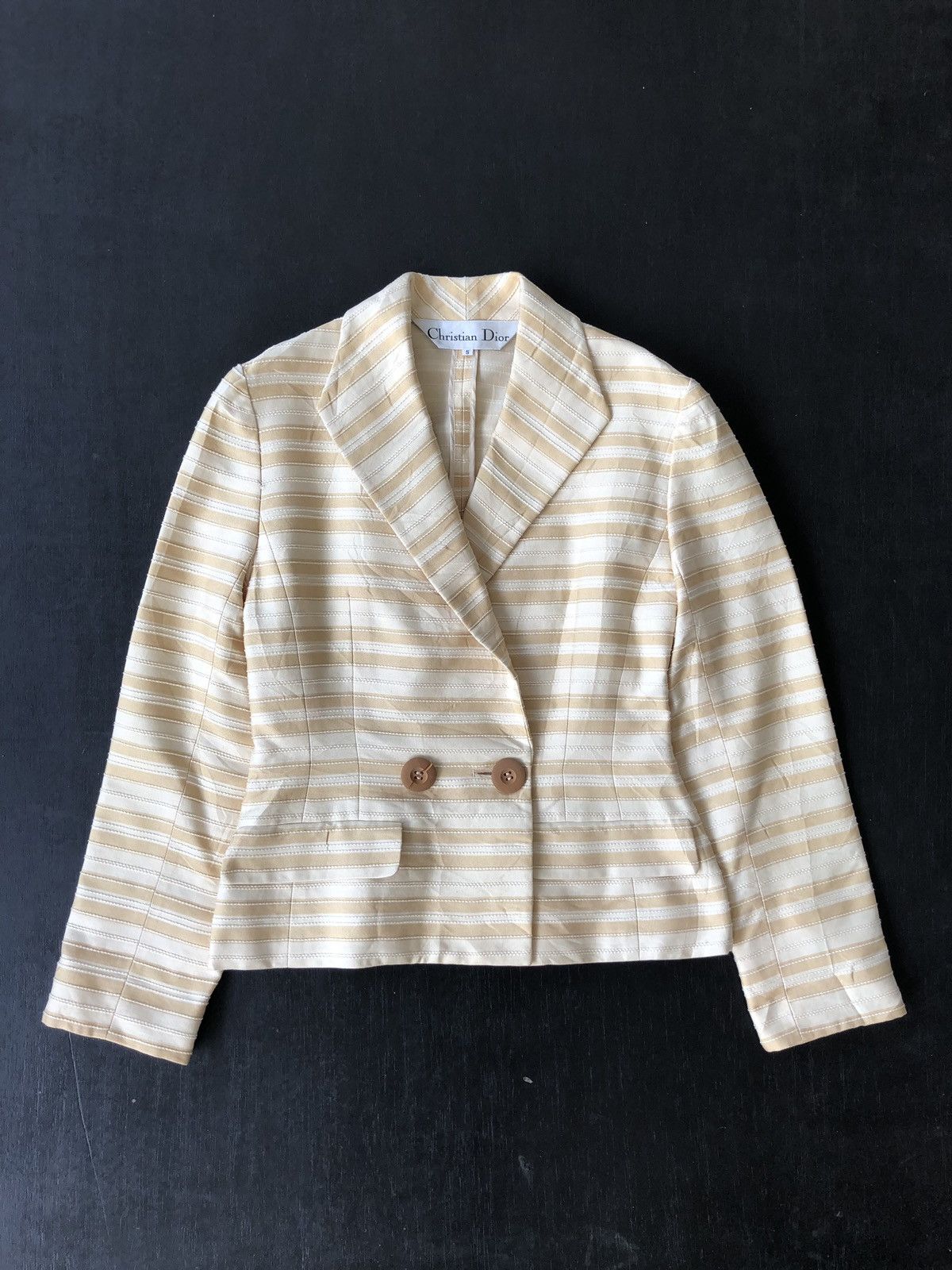 Christian Dior Monsieur Classic Christian Dior Striped Cropped Jacket Size US XS / EU 42 / 0 - 2 Thumbnail