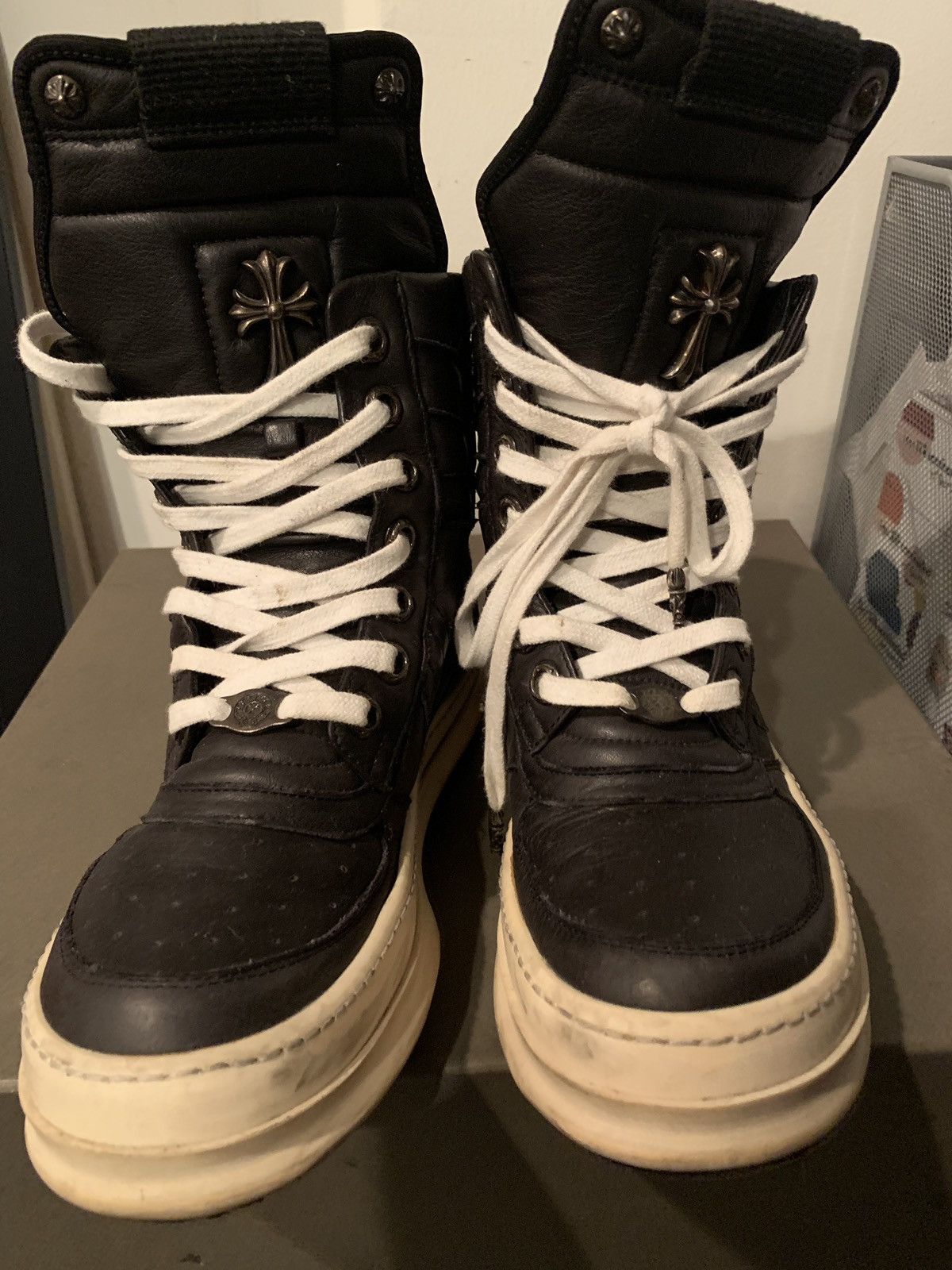 Rick Owens CHROME HEARTS X RICK OWENS BLACK DUNKS | Grailed