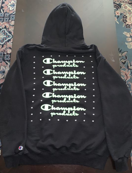 Champion neon sale stacked hoodie