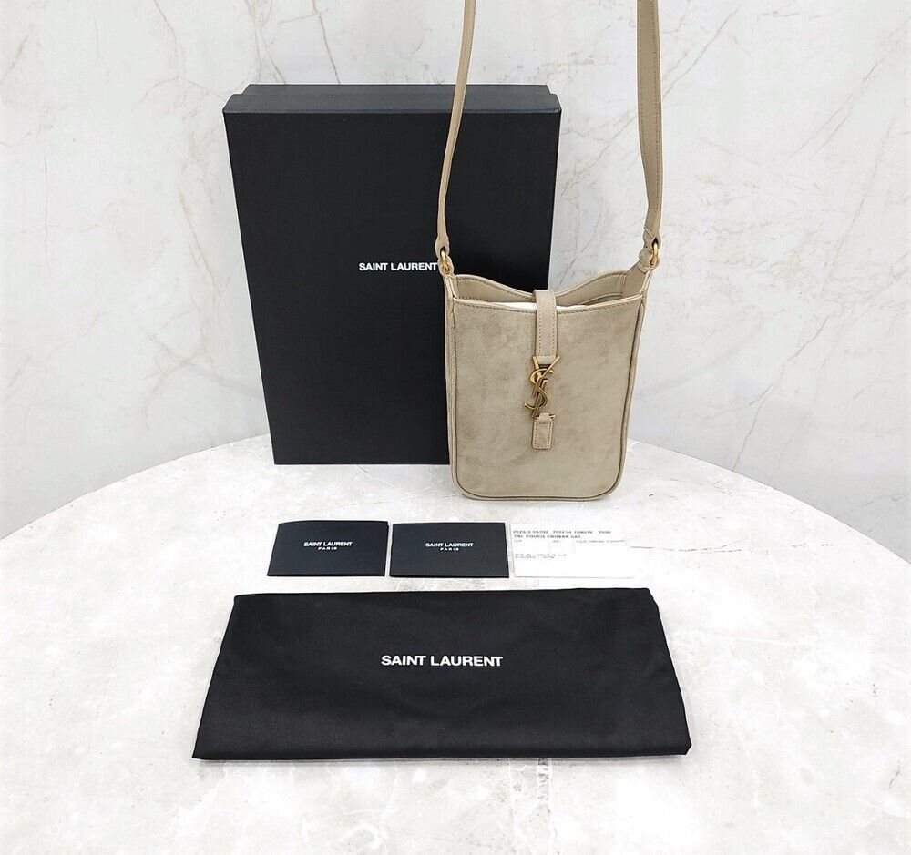 Yves Saint Laurent Vertical Suede Pouch Crossbody Bag Size ONE SIZE - 9 Thumbnail