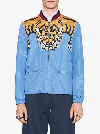 Gucci tiger print lightweight jacket best sale