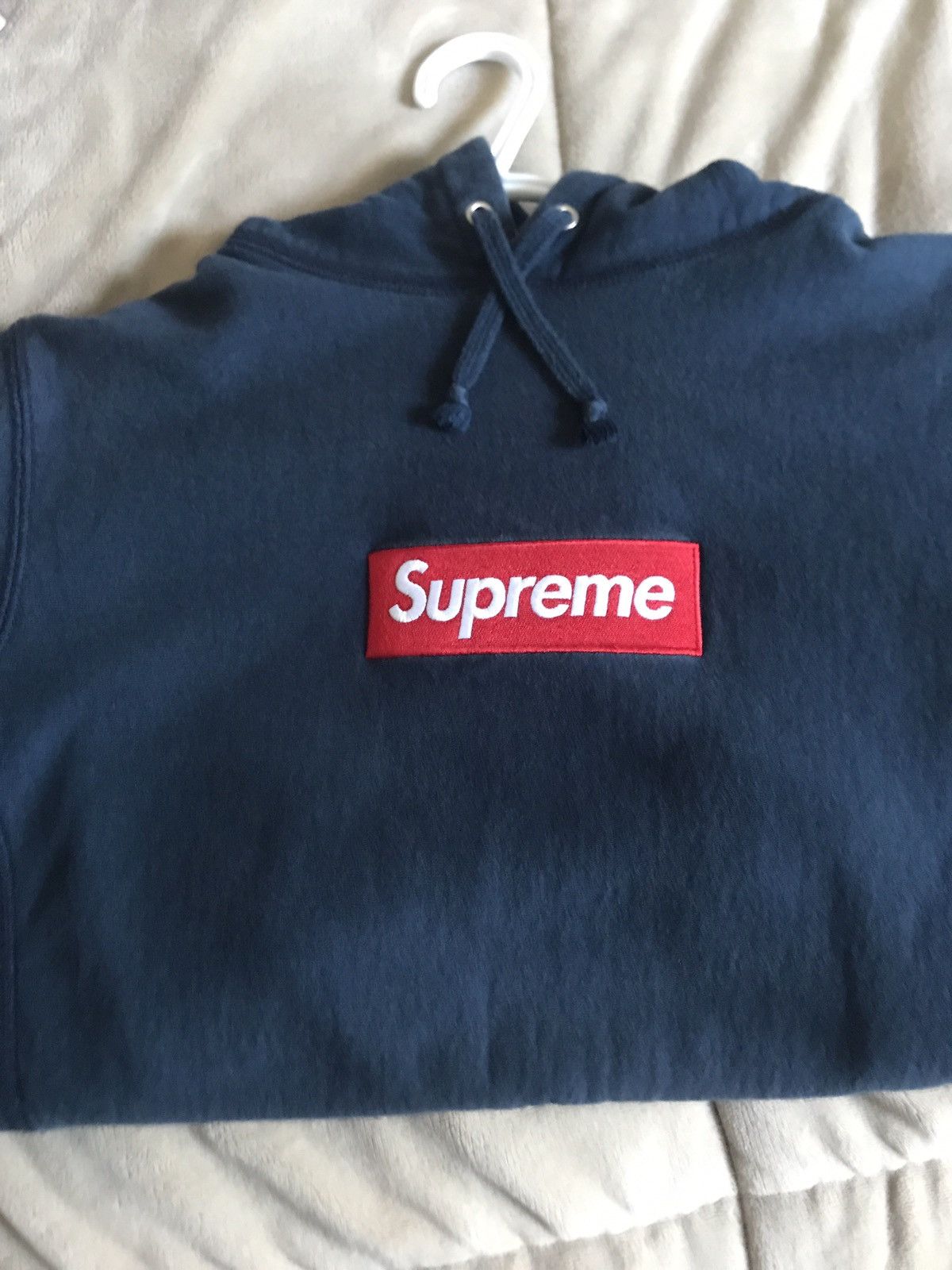 Supreme Supreme Box Logo Hoodie Navy FW16 Grailed