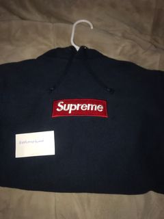 supreme box logo hooded sweatshirt navy, Off 76%