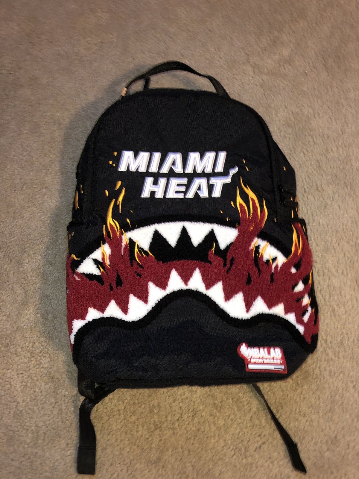 Sprayground NBA LAB Miami Fire Shark Backpack