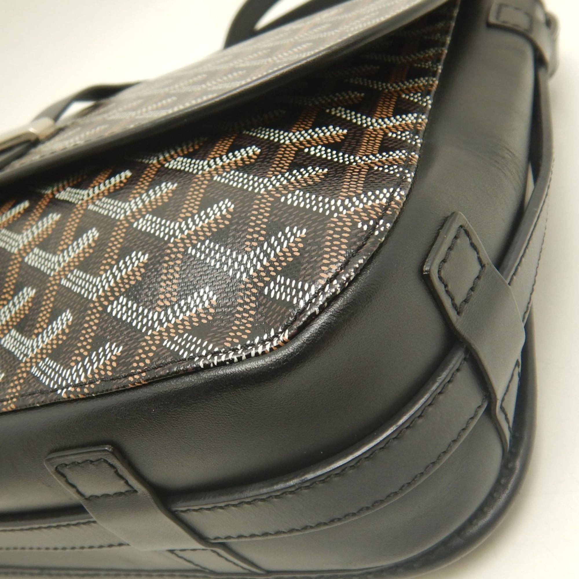 Goyard GOYARD Belvedere MM BELVE3MMLTY01CG01P Shoulder Bag, Goyardine Canvas, Black, Women's, 254158 Size ONE SIZE - 15 Thumbnail