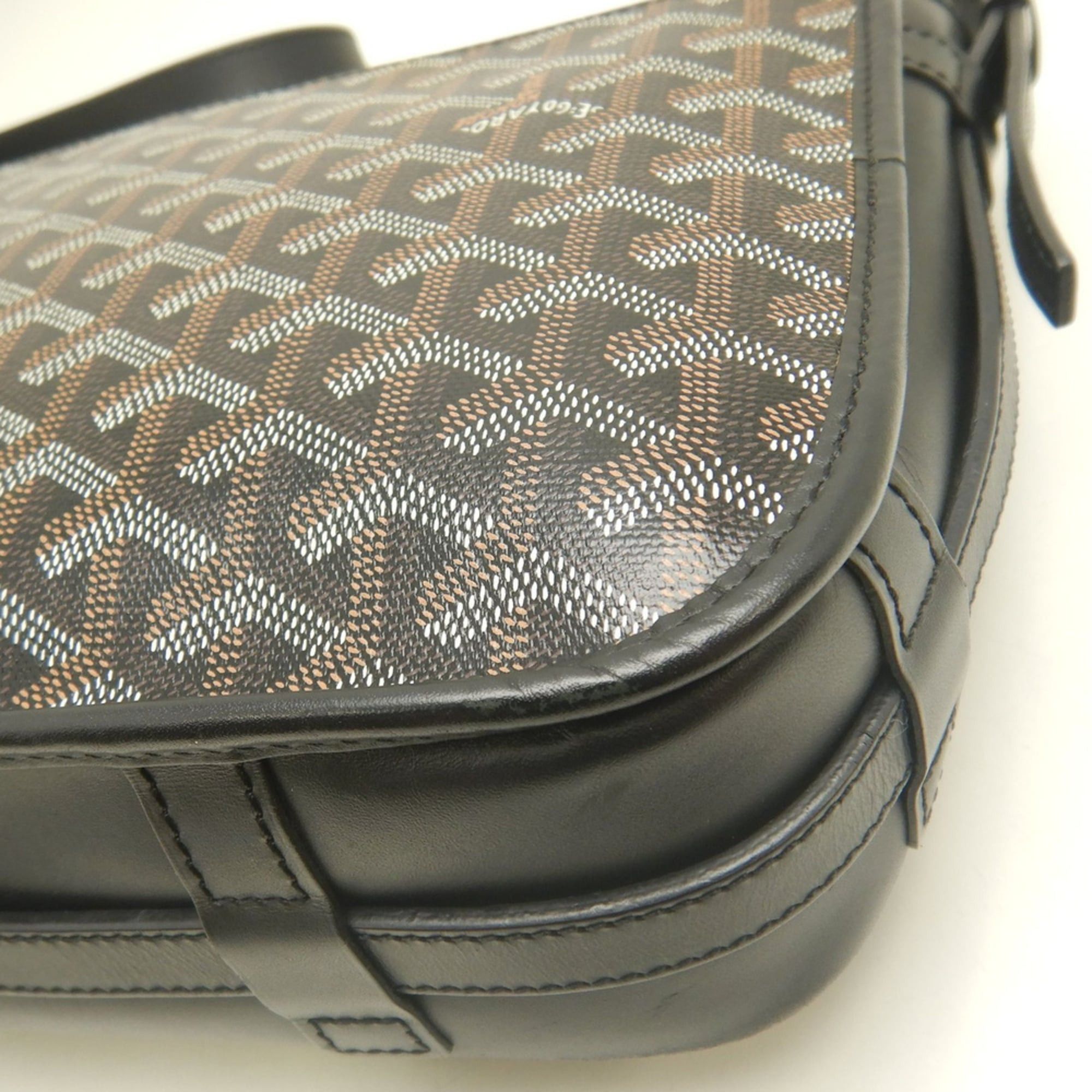 Goyard GOYARD Belvedere MM BELVE3MMLTY01CG01P Shoulder Bag, Goyardine Canvas, Black, Women's, 254158 Size ONE SIZE - 17 Thumbnail