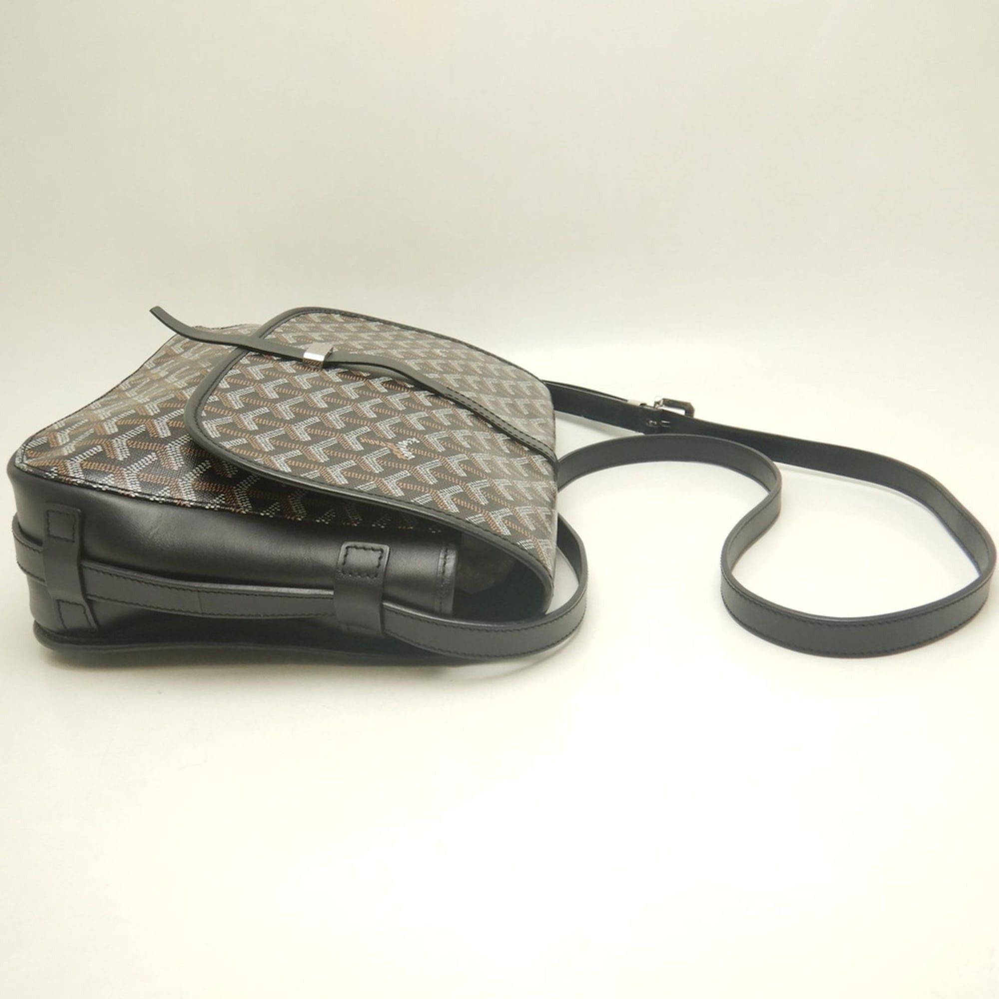 Goyard GOYARD Belvedere MM BELVE3MMLTY01CG01P Shoulder Bag, Goyardine Canvas, Black, Women's, 254158 Size ONE SIZE - 6 Thumbnail