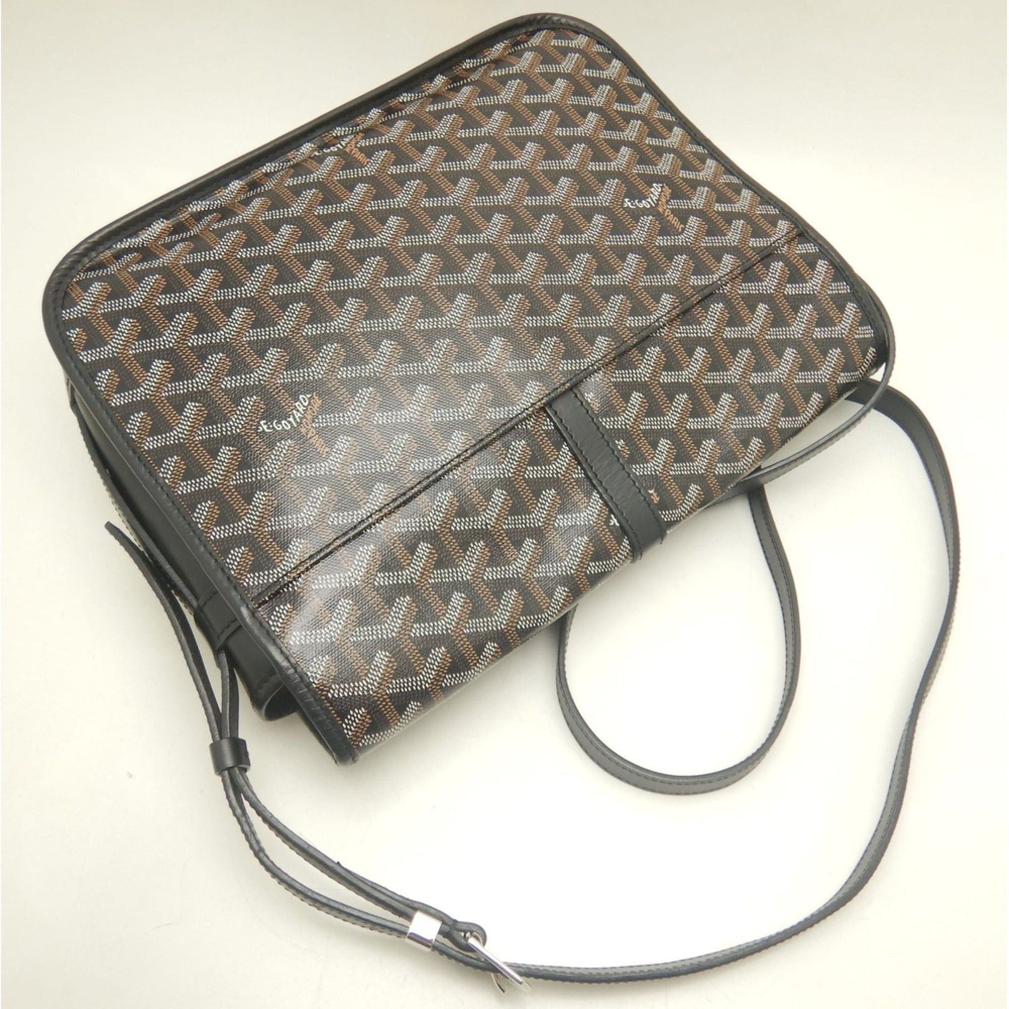 Goyard GOYARD Belvedere MM BELVE3MMLTY01CG01P Shoulder Bag, Goyardine Canvas, Black, Women's, 254158 Size ONE SIZE - 3 Thumbnail