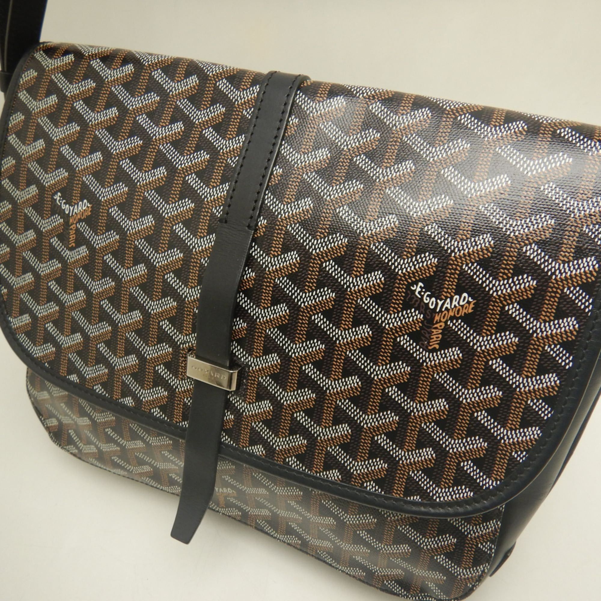 Goyard GOYARD Belvedere MM BELVE3MMLTY01CG01P Shoulder Bag, Goyardine Canvas, Black, Women's, 254158 Size ONE SIZE - 8 Thumbnail