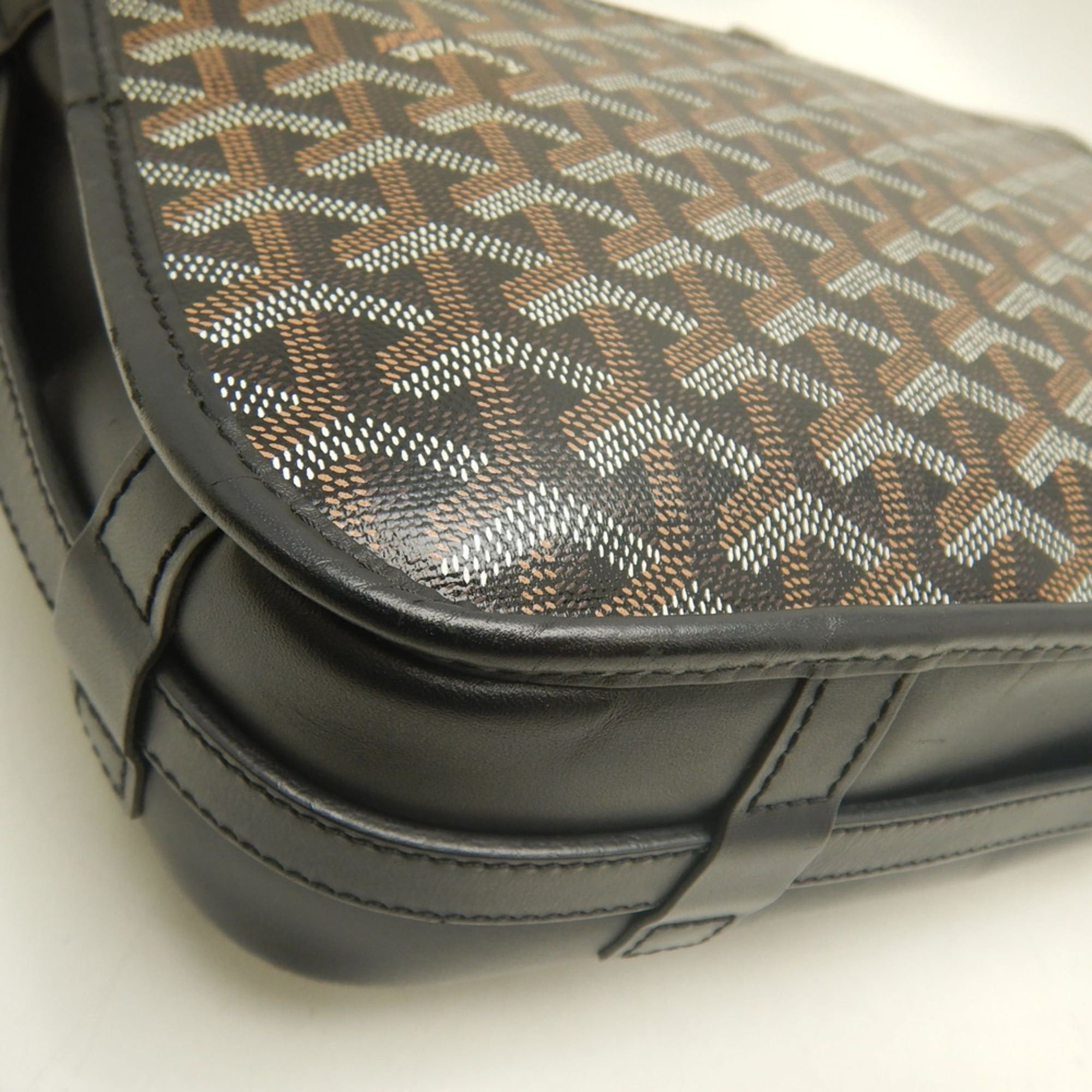 Goyard GOYARD Belvedere MM BELVE3MMLTY01CG01P Shoulder Bag, Goyardine Canvas, Black, Women's, 254158 Size ONE SIZE - 16 Thumbnail