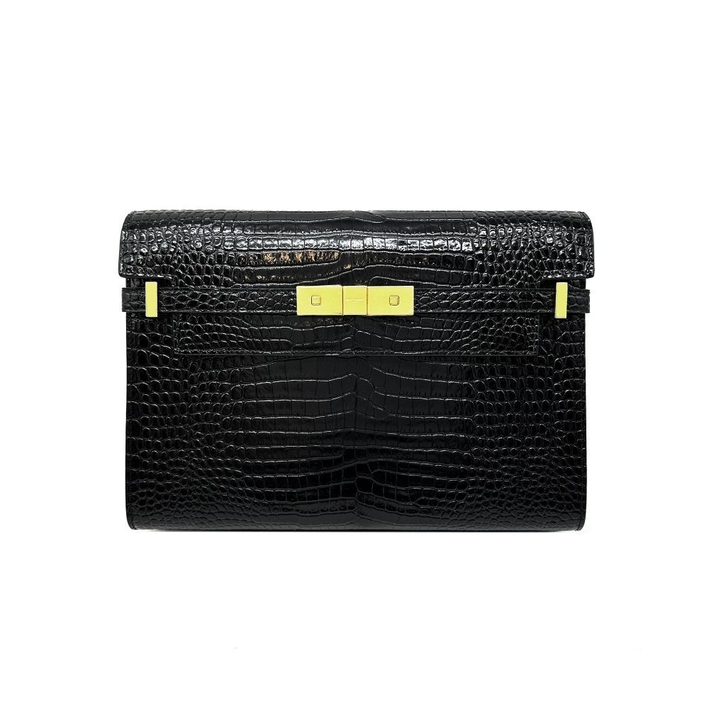 Yves Saint Laurent Manhattan Crocodile Embossed Shoulder Bag Size ONE SIZE - 5 Thumbnail