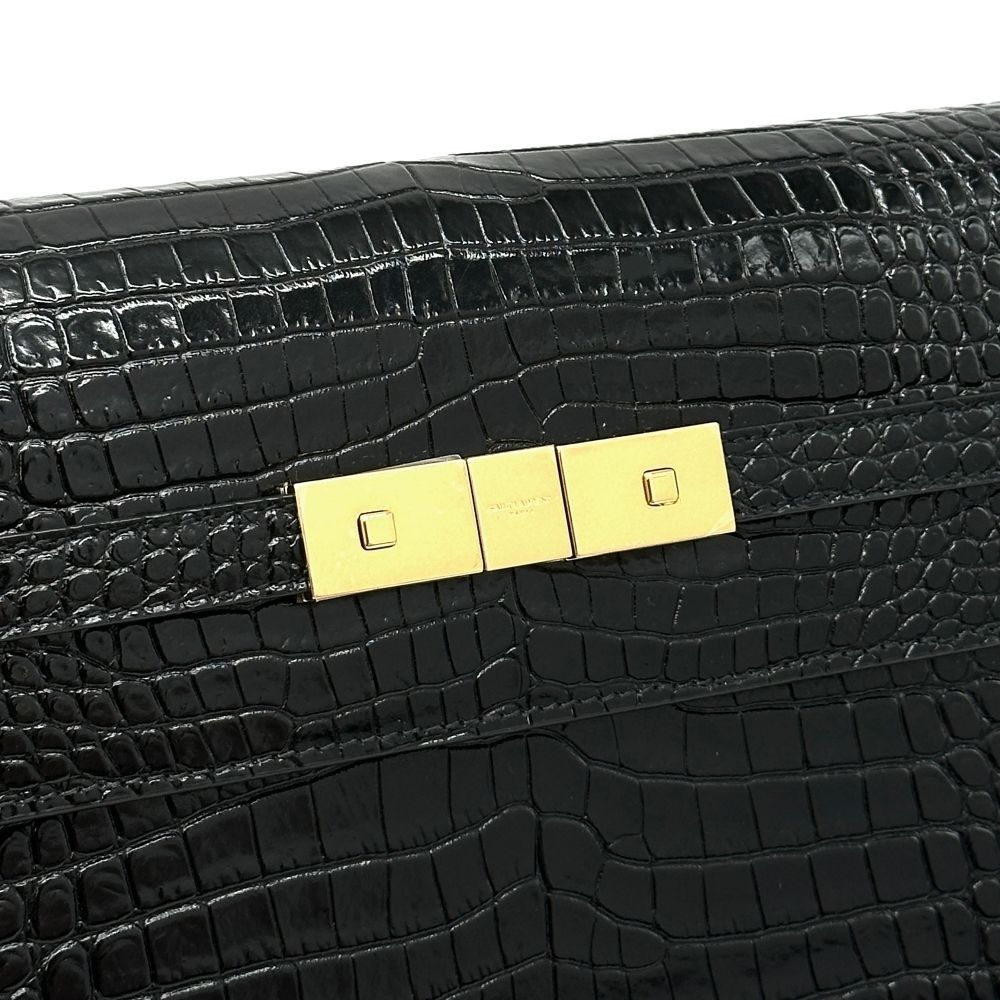 Yves Saint Laurent Manhattan Crocodile Embossed Shoulder Bag Size ONE SIZE - 9 Thumbnail
