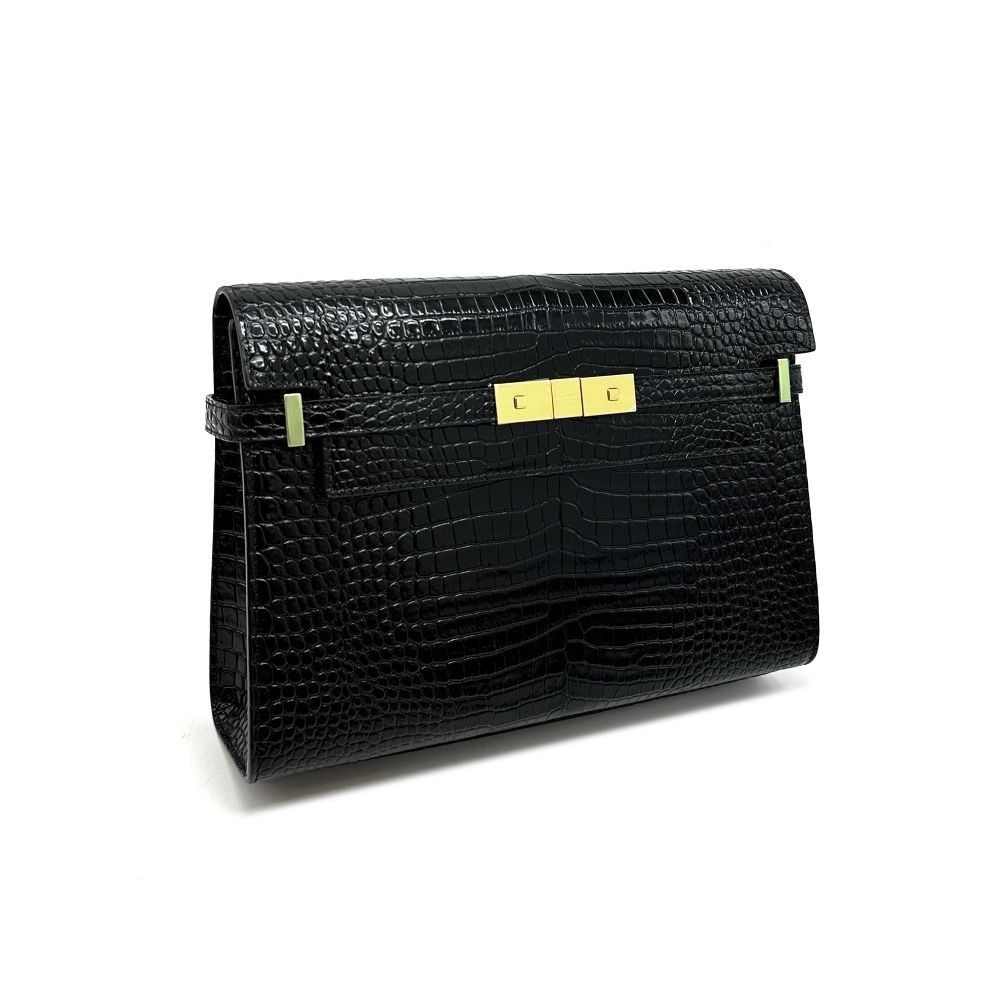 Yves Saint Laurent Manhattan Crocodile Embossed Shoulder Bag Size ONE SIZE - 6 Thumbnail