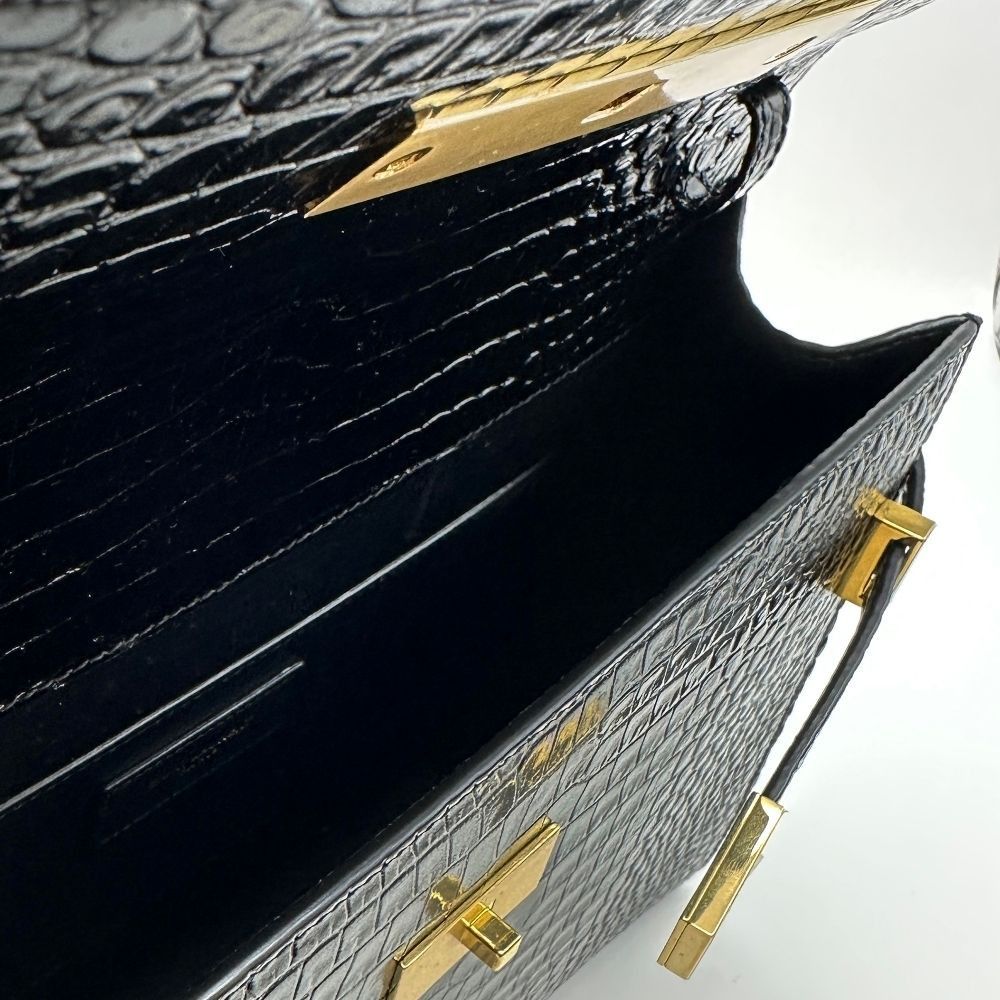 Yves Saint Laurent Manhattan Crocodile Embossed Shoulder Bag Size ONE SIZE - 10 Thumbnail